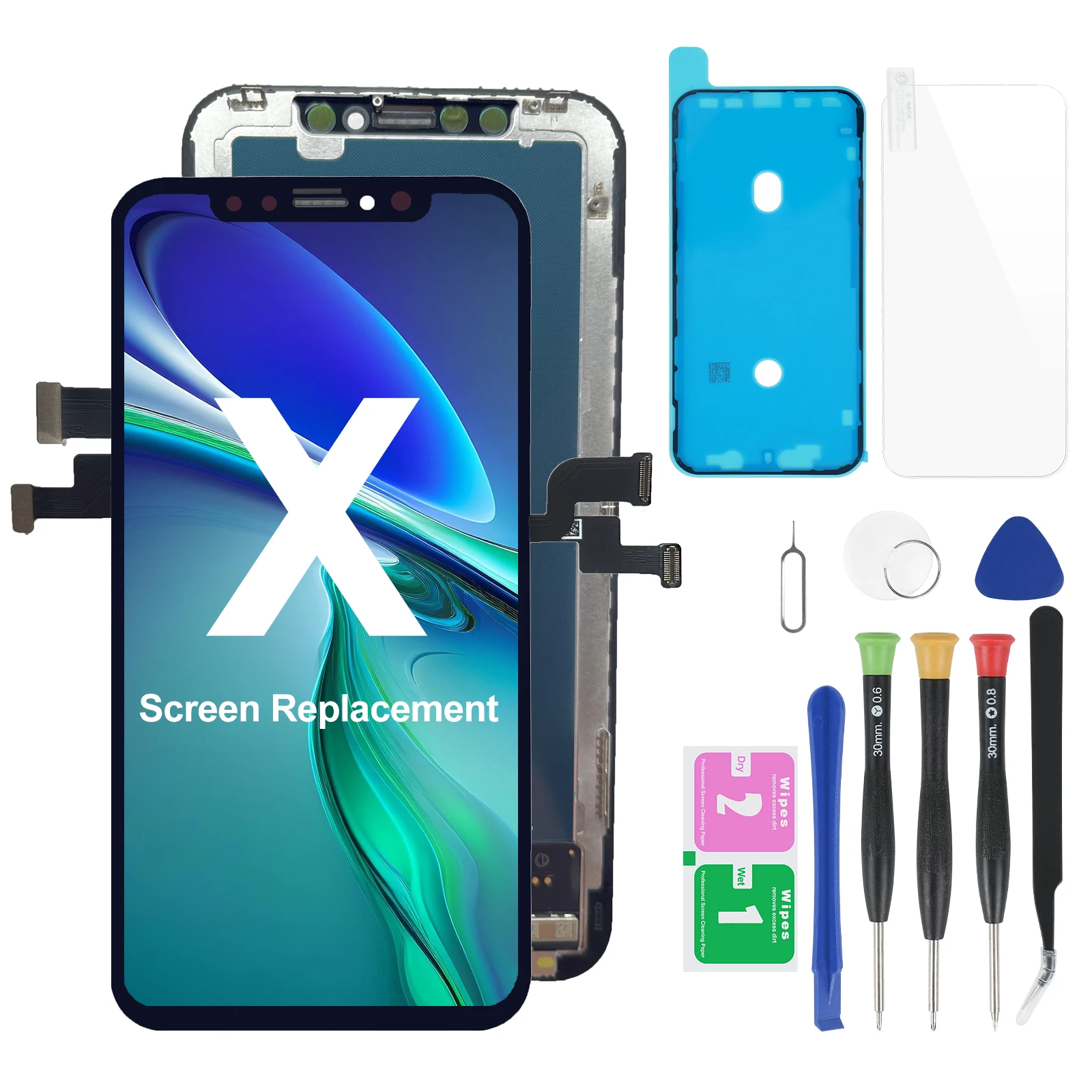 

Подходит для замены экрана iPhone X, Сетчатка 5,8 дюйма, 3D сенсорный экран, ЖК-дисплей, цифровой компонент