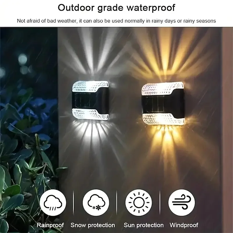 Luci da parete a LED solari illuminano lo spazio esterno luci per scale a LED impermeabili Yard Landscape Decor Light decorazioni da giardino esterne