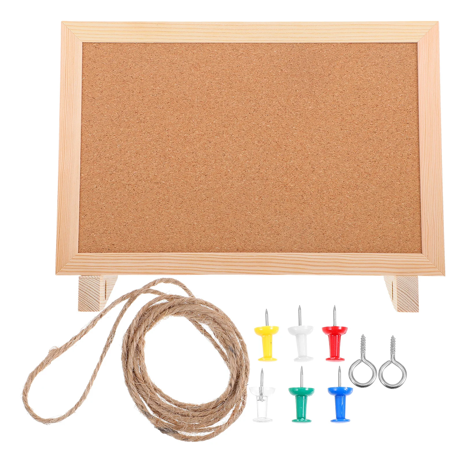 

Pin Board for Office Pinboards Wall Display Desk Cork with Stand Wood Decorative Walls