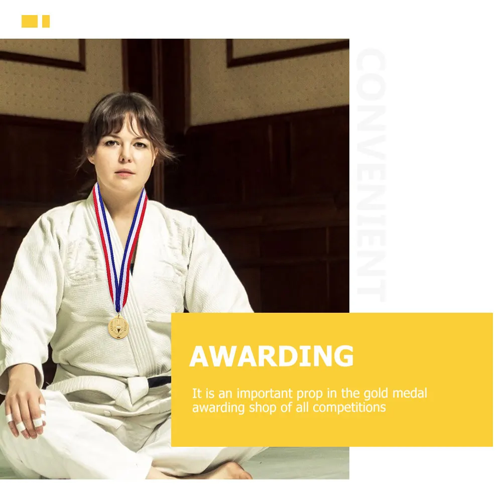 10 قطعة من الميداليات الذهبية للجوائز والمسابقات الرياضية الفائزة بسائزة المدرسة كأس تذكار هدايا الحفلات #5