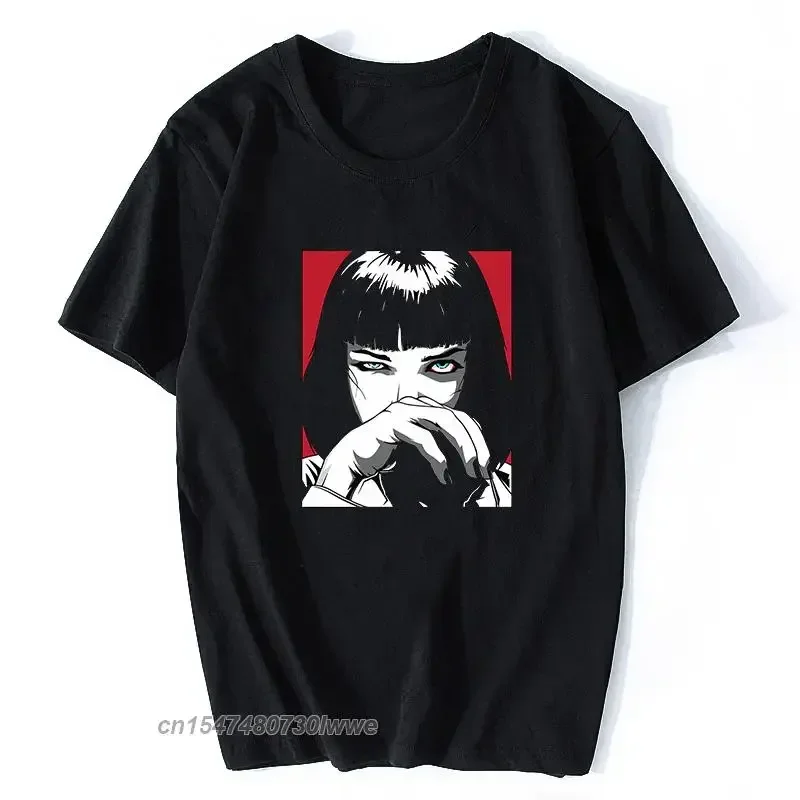 T Shirt Female Quentin Tarantino Pulp Fiction Mia Vintage Men Movie 90s T-Shirts Streetwear Punk Rock Clothes Unisex Tops