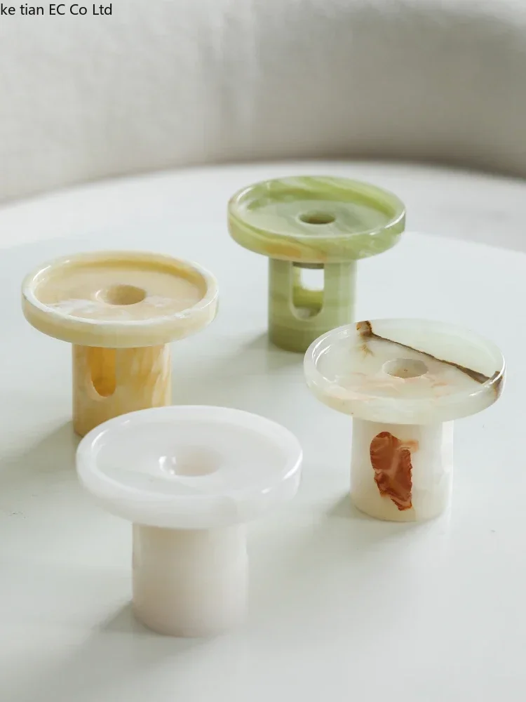 Creative natural marble tea wax diffuser desktop jade Essential Aromatherapy Oil Stove European Light Luxury Home Decoration