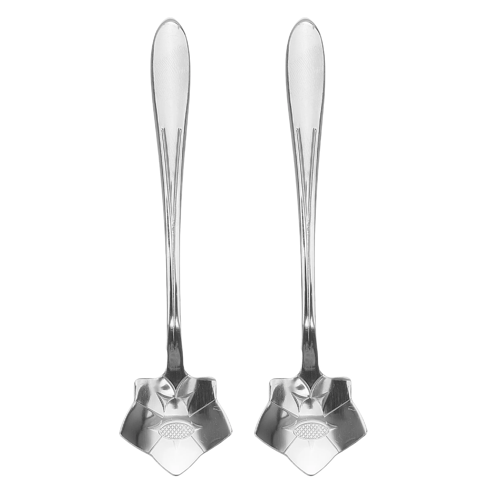 

2pcs Stainless Steel Reusable Dessert Spoon For Coffee Tea Ice Cream Cake Appetizer Mixing Portable Compact Kitchen