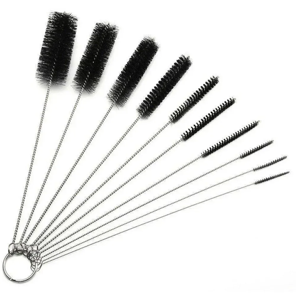 Cleaning Brush Cleaning Brush Set Corner Dust Remover 21CM Detachable Key Ring Dia 2-24MM Mini Stainless Steel