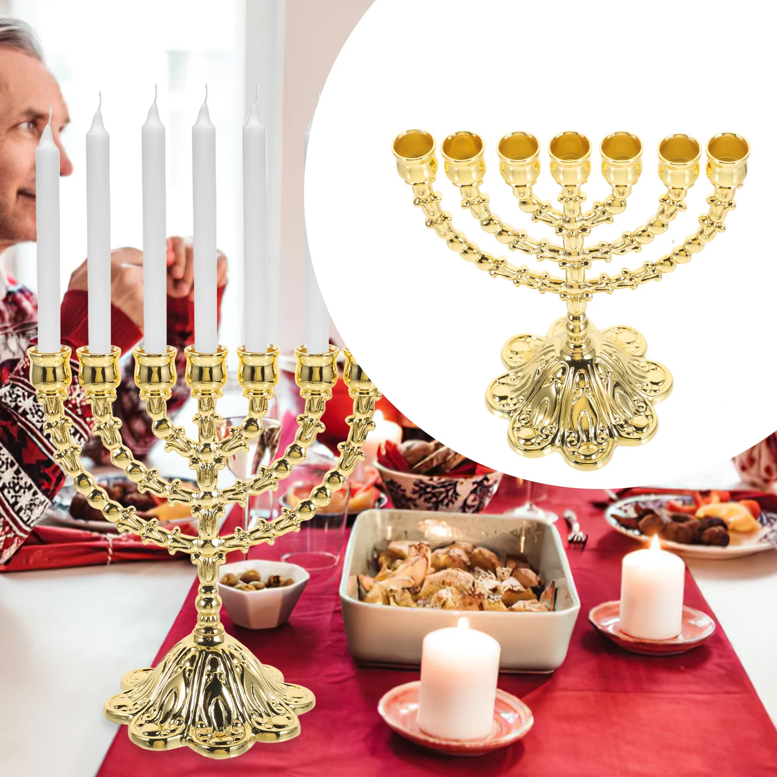 

Alloy Candlestick Table Decor Vintage Desktop Holder For Home Dining Room Office Hotel Metal Candelabrum Ornament