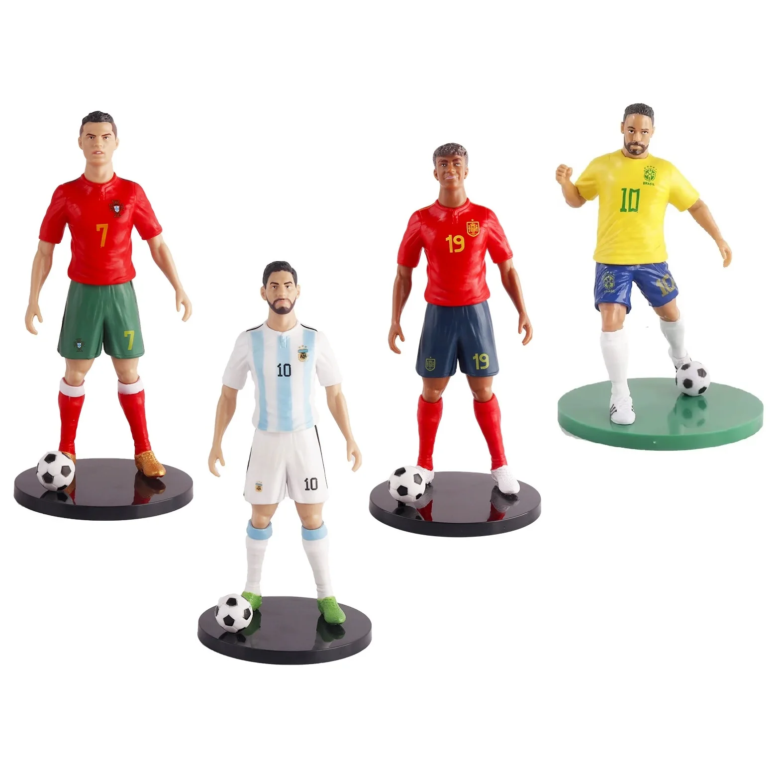 6.5-20cm Soccer Toys Player Resin Activity Dolls Car Ornament National Football Team