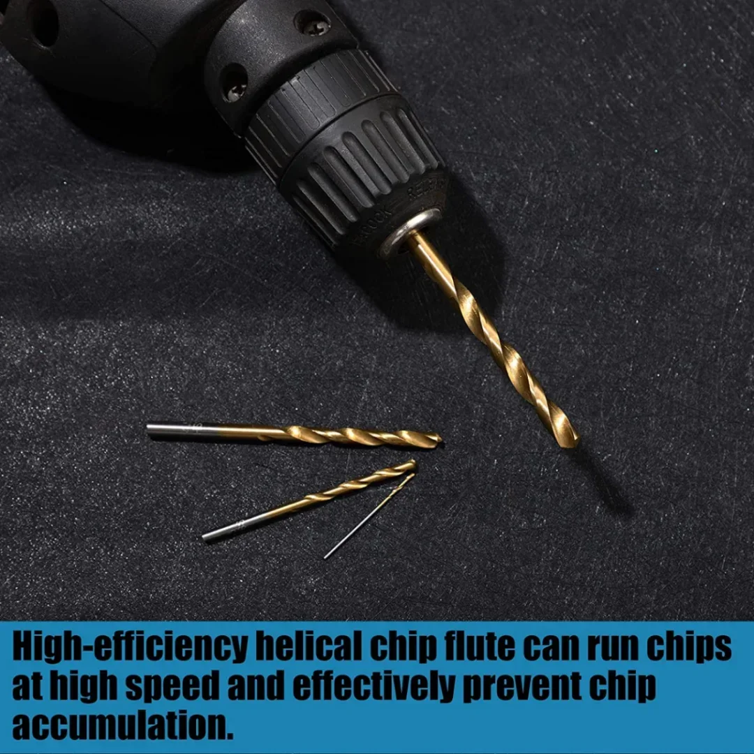 New 13Pcs High-Speed Steel Drill Bit Hard Metal HSS Twist Bit Stainless Steel Drilling Twist Drill Set with Storage Case