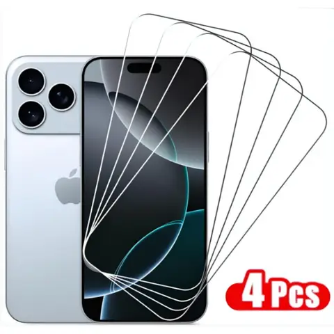 4PCS Clear Tempered Glass For iPhone 17 Pro Max / 16 Pro Max