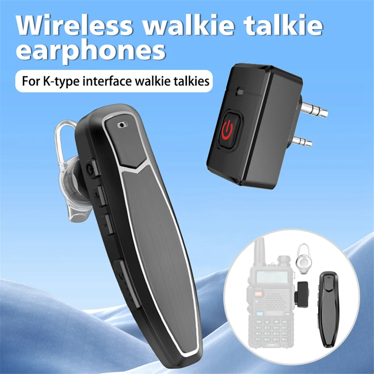 Walkie Talkie Wireless Bluetooth PTT Headset Earpiece Hands-Free K Plug for Kenwood Microphone Headset BF-888S K5 YDH