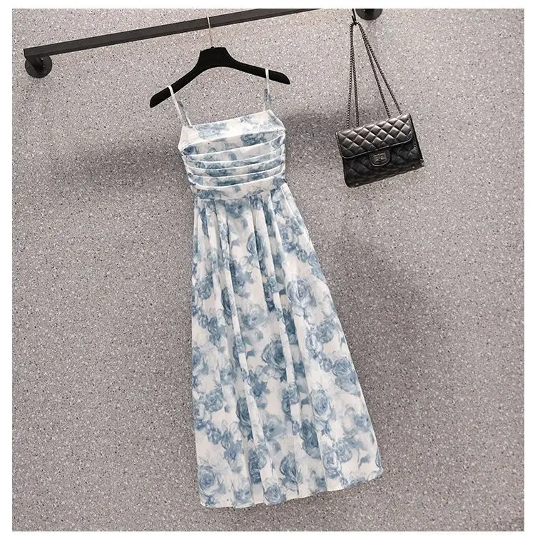 Advanced Design Solid Color Cardigan Temperament Floral Women\'s Camisole Skirt Two-piece Set 2024 Summer New Style