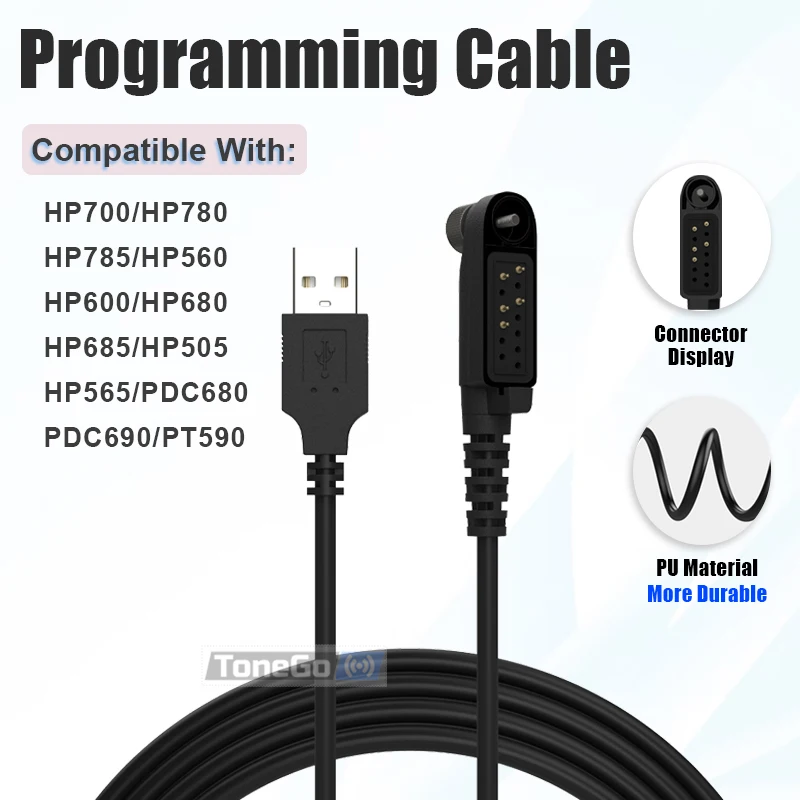 PC152 Walkie Talkie USB Programming Cable HP780 Portable Radio Write Frequency Cable Compatible with HP700 HP680 HP785 1/2PCS