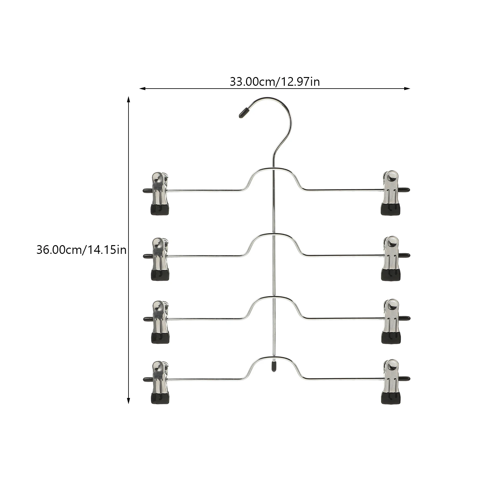 

Multi-Layer Pant Hanger Metal Clothes Hangers with Clips Strong Bearing Capacity No Easy to Fall Trousers Hanging Rack