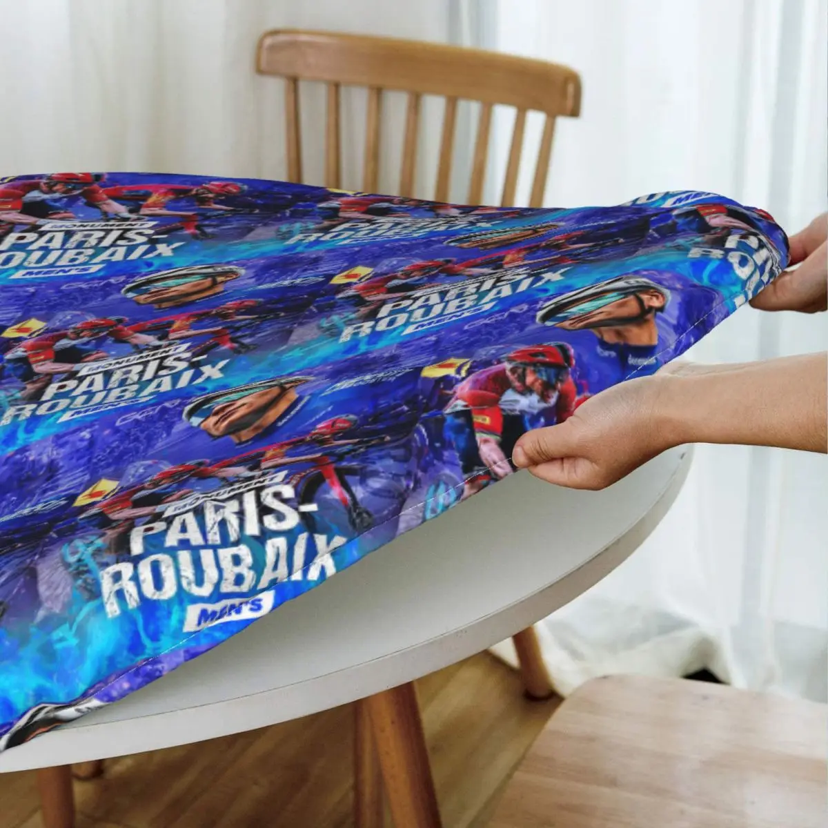 Mathieu Van Der Poel Cyclist MVDP Dutch Cyclist College Round Tablecloth Oilproof Table Cloth Kitchen Events Dining Table Cover