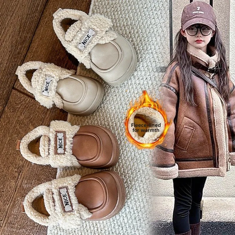 Autumn Winter Plush Baby Boots Boys Girl Boots Casual Toddler Warm Running Shoes Soft Sole Toddler Baby School Non-slip Shoes