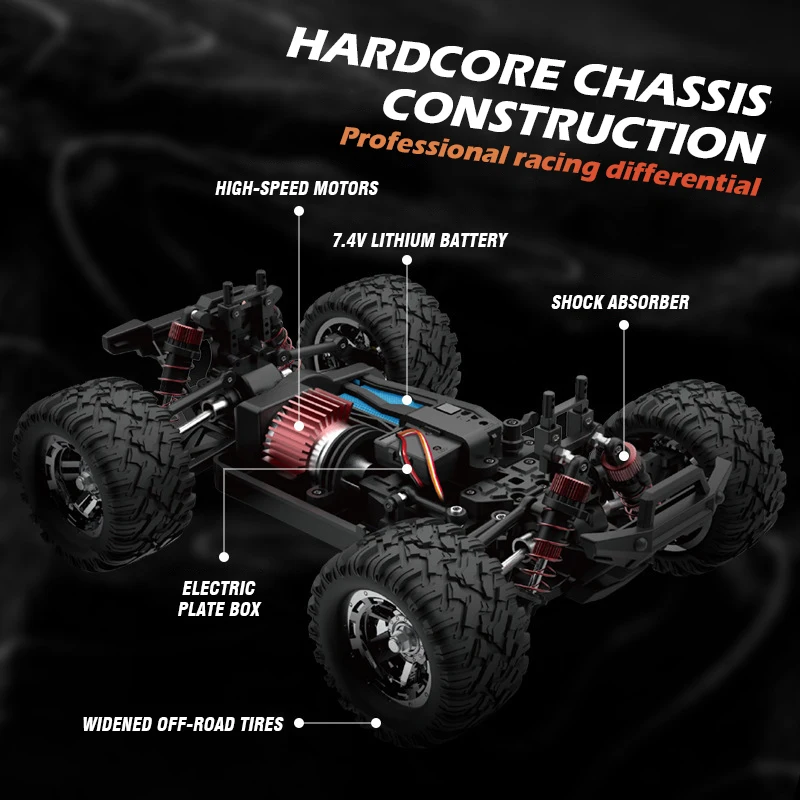 รถบังคับของเล่นสำหรับเด็กทางวิบากแข่งขันความเร็วสูง2.4ก. 4WD 1:18 mobil RC รถตีนตะขาบของเล่นสำหรับเด็ก