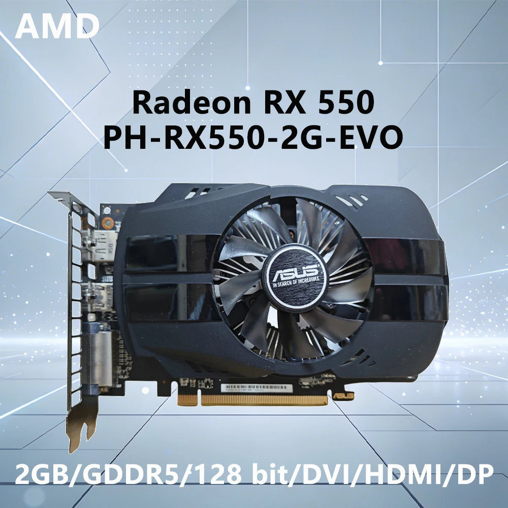 

Видеокарта ASUS AMD Radeon RX 550 PH RX550 2G EVO и PH RX550 4G EVO PF, 2/4 ГБ GDDR5, 128-бит, PCI-E 3.0, HDMI, DP, DVI-D