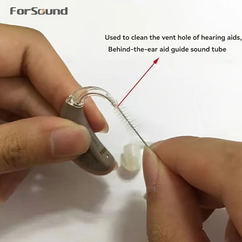 5Pcs 2.5mm Portable Hearing Aid Vent Cleaning Brushes, Soft Nylon Bristle Brush, Air Hole Cleaning Tool for Hearing Aid Tubing