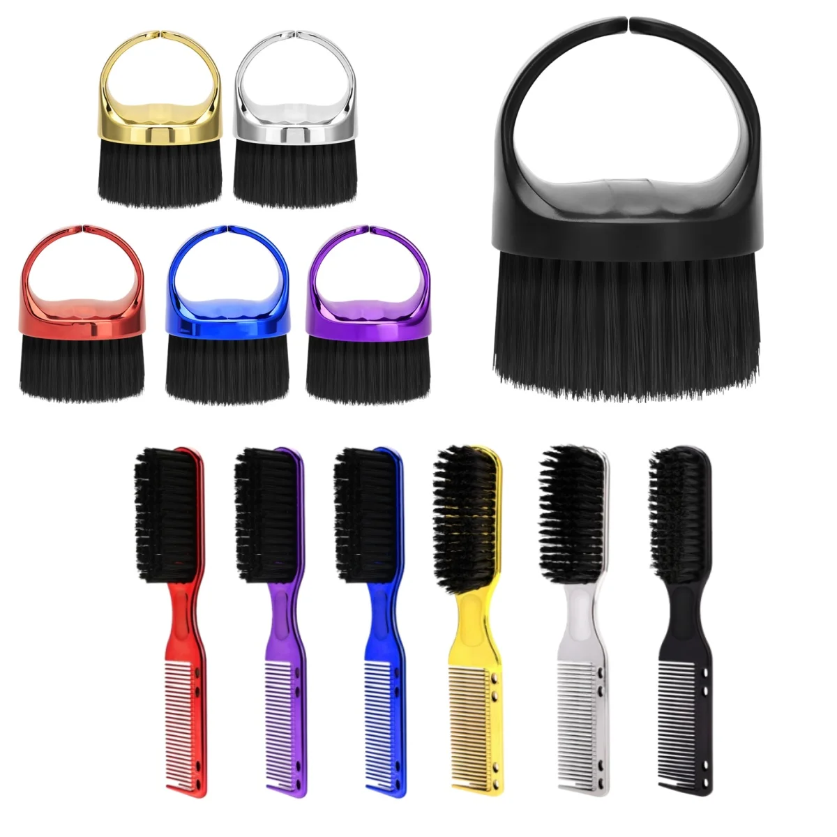 

2Pcs Soft Brush Special Cleaning Haircut Tool Barber Home Hairbrush Makeup Sweeping Hair Brush Salon Barbershop Tool Accessory