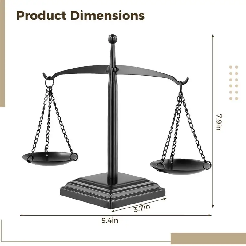 1Pc bilancia in metallo stile Vintage bilancia decorativa antica bilancia bilancia per avvocato bilancia per gioielli della giustizia