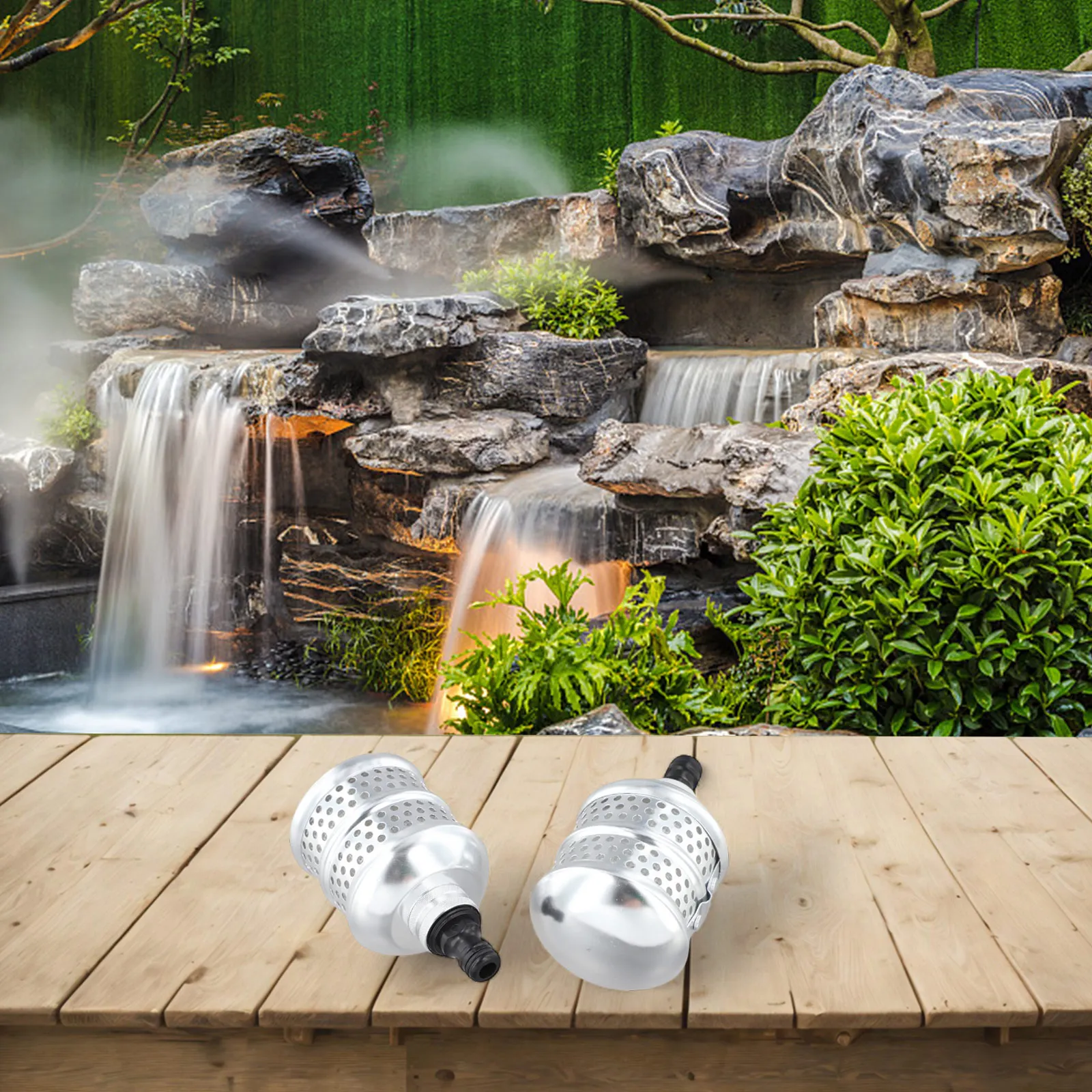 Aluminum Garden Hose Bubbler Sprinkler Heads 2 Pcs for Slow Water Dispersion at Root Zones of Shrubs Trees and Flowers