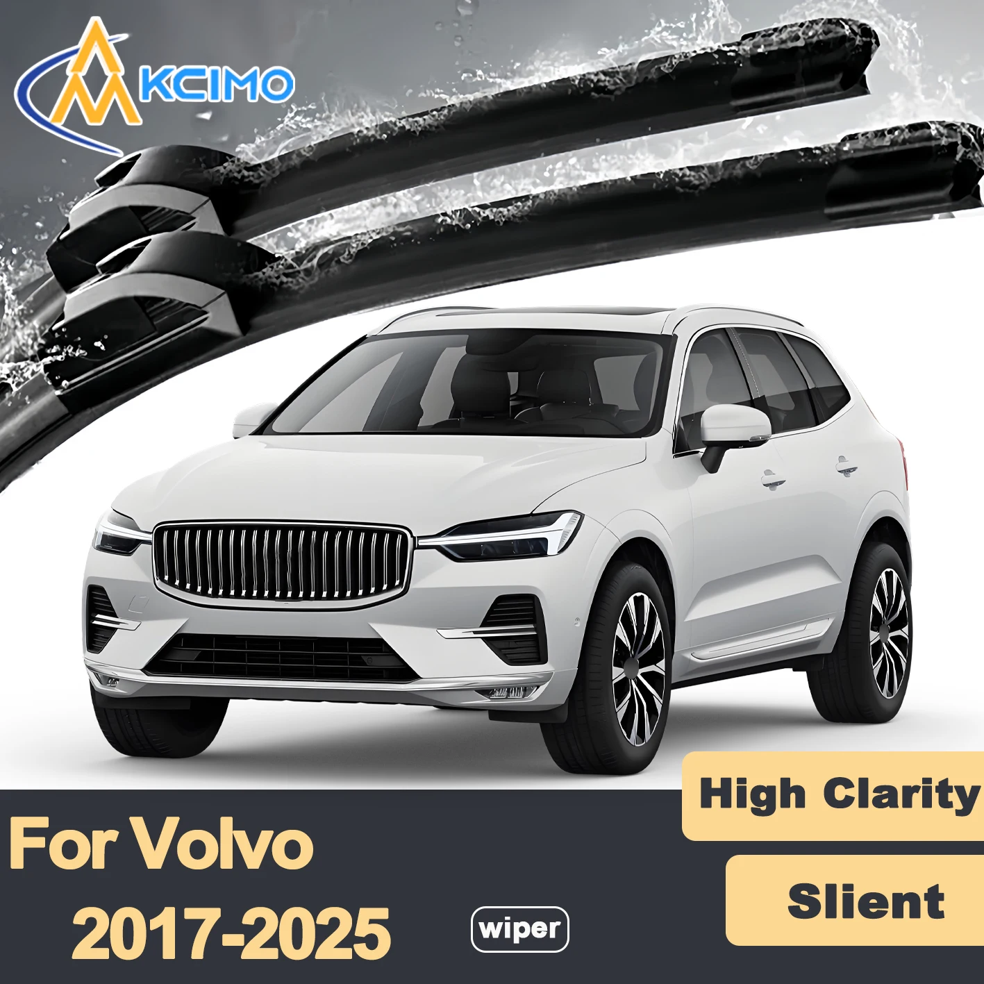 

Premium Rubber Durable Silent Windshield Wiper Blades 2pcs for Volvo XC60 2017-2025 Front Wiper Blades Set