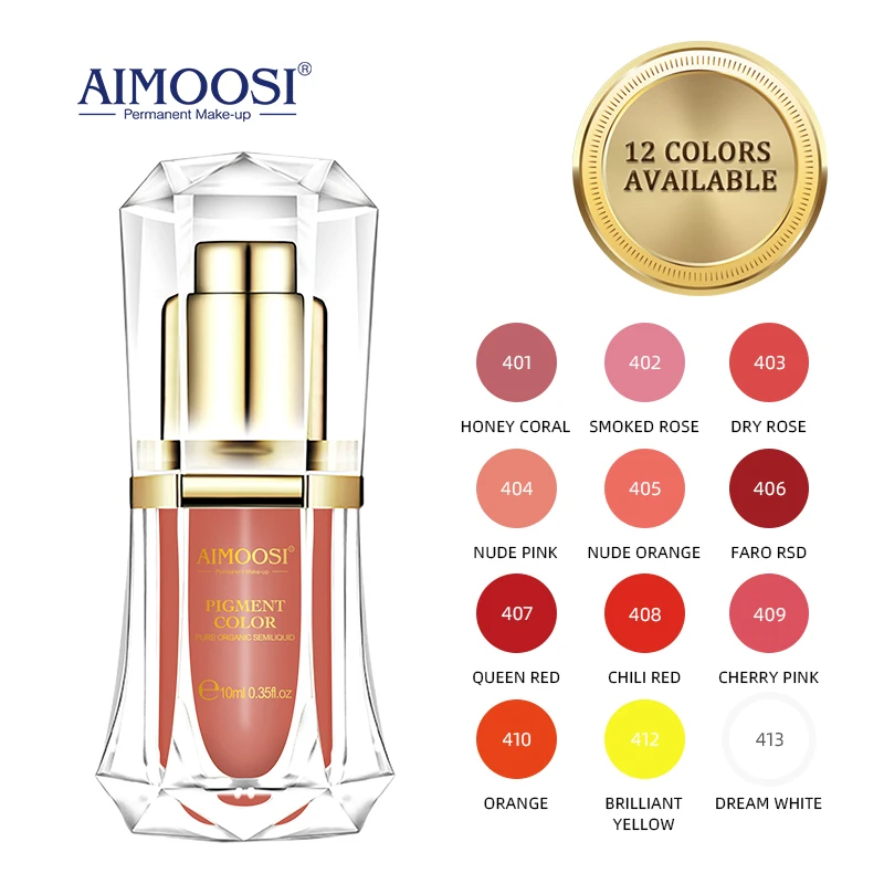 Aimoosi 10ml Tattoo Ink Tatto Pigment Supplies Paints Tint Consumables Nude Color Inks For Semi Permanent Makeup Eyebrows Lips