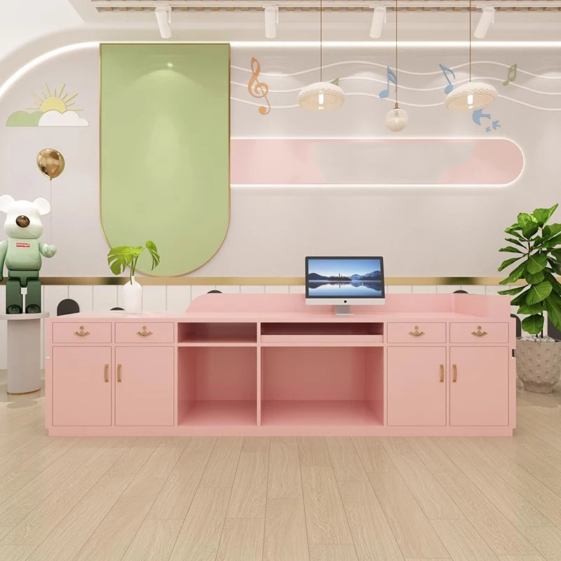 Salon Unique Reception Desks Beauty Shelves Aesthetic Simple Reception Desks Organizers European Scrivania Office Furniture