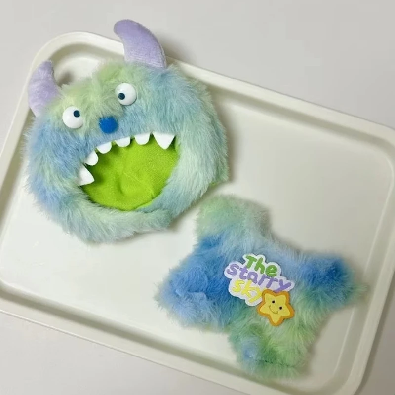 Conjunto de ropa de peluche con colgante, accesorios suaves para muñecas Labubu de 17cm V1 V3, ropa para muñecas coleccionables