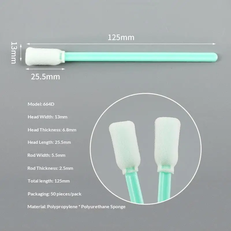50 Pack Dust Free Foam Cleaning Swabs Lint Free High Absorbent Sponge Head Precision Electronics Tool