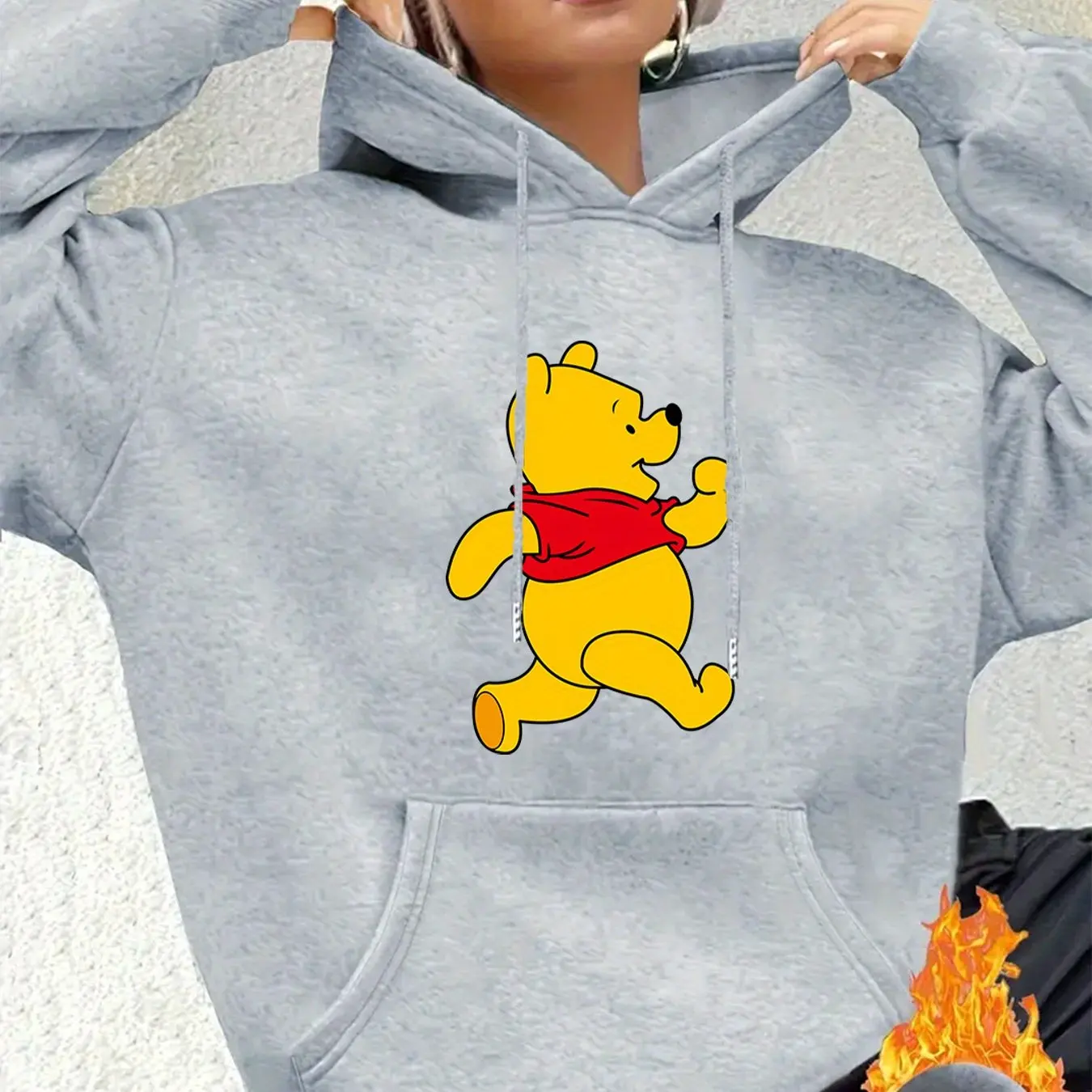 Disney Winnie The Pooh Women Hoodie Autumn Winter Fleece Casual Unisex Pullover Sweatshirt Clothing Hoody Oversized Streetwear