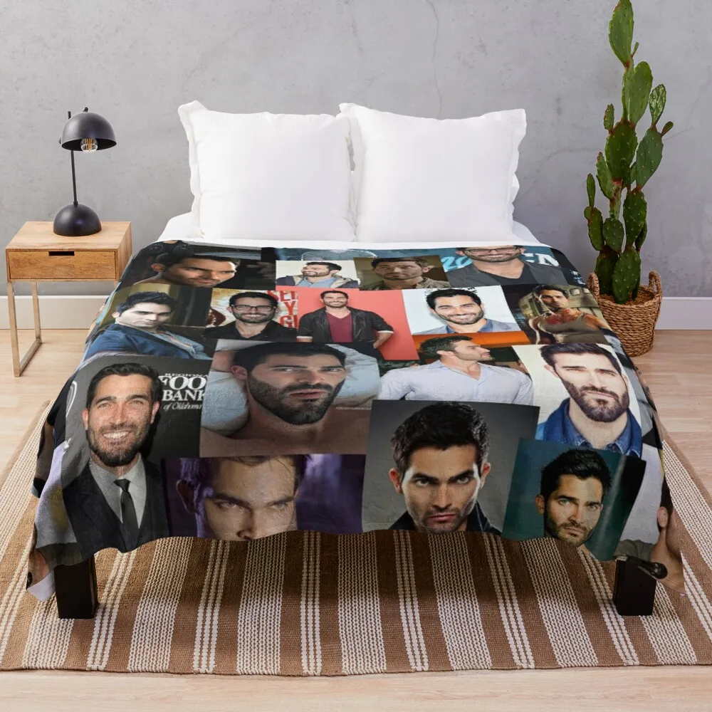 

Tyler Hoechlin collage Throw Blanket Hair Blanket Sofa Blankets Weighted Blanket