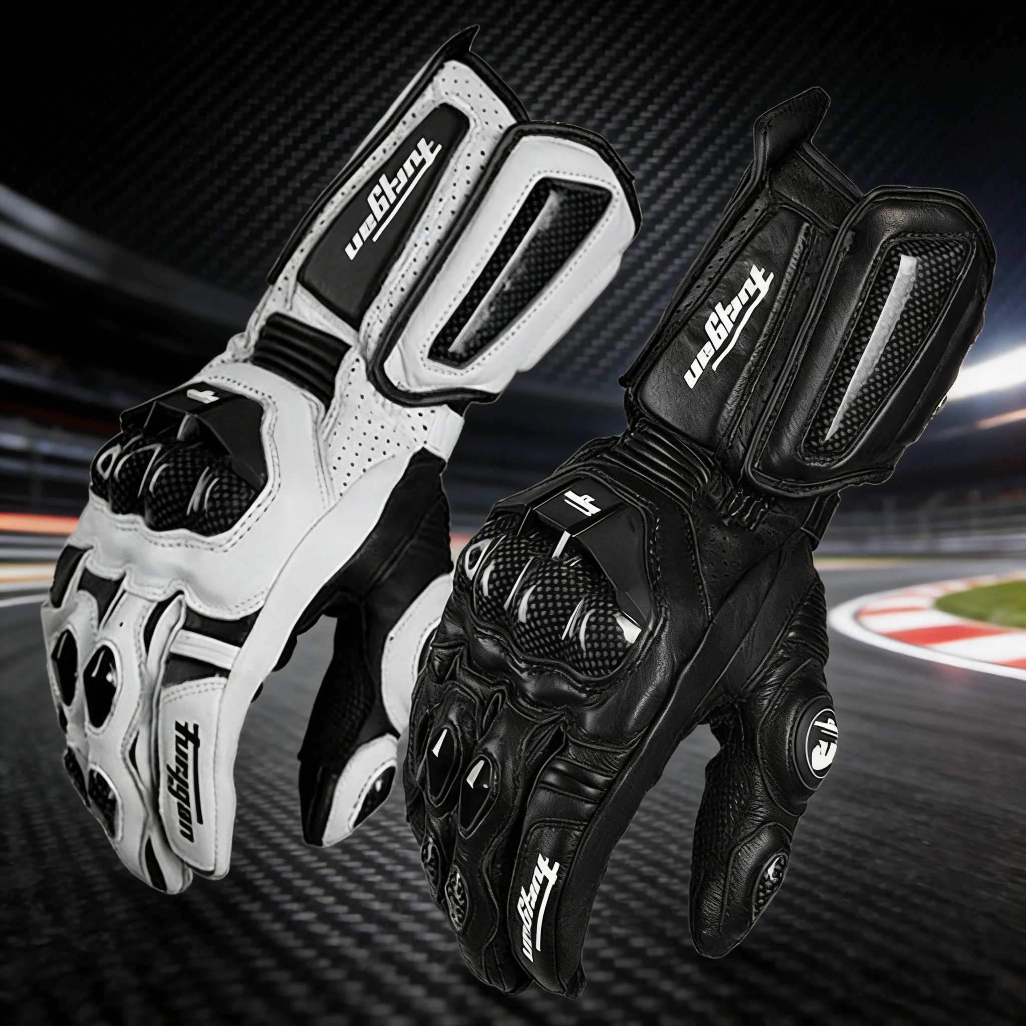 

Motorcycle Gloves Men's and Women's Motorcycle Gloves Leather Carbon Fiber Racing Riding Anti-Fall Breathable Anti-Slip Long