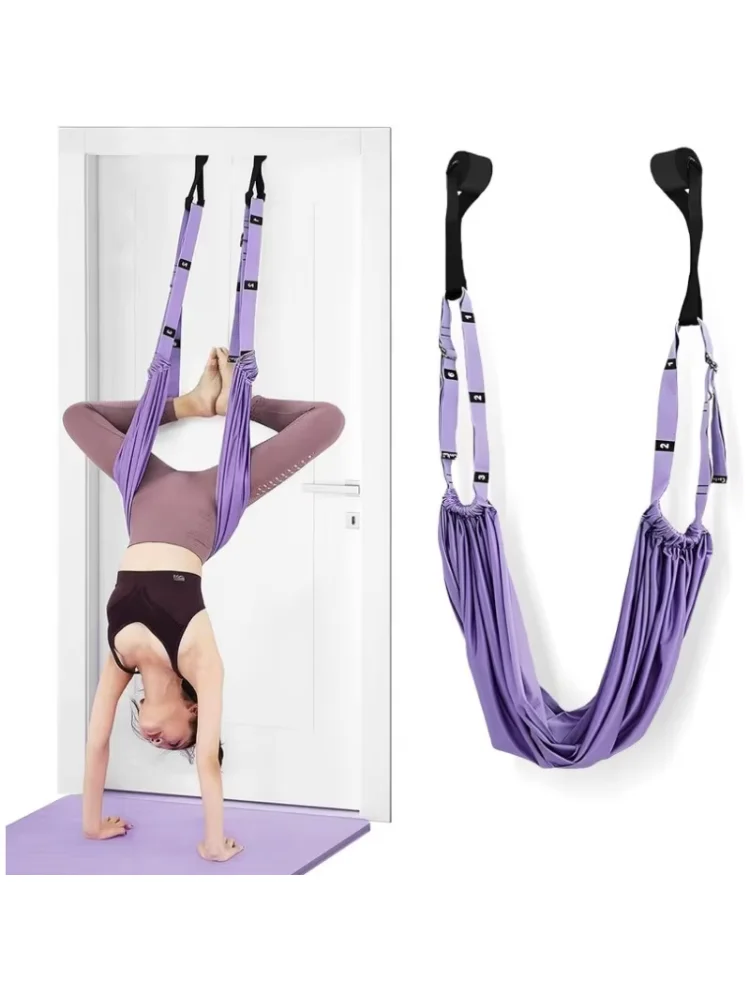 Aerial Yoga Strap Adjustable Yoga Hammock Stretch Band Door Anchor Backbend Split Handstand Home Gym Women Leg Stretcher