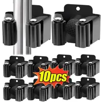 Soporte de pared para escobas y fregonas, clips de acero inoxidable de alta resistencia, organizador de estantes para cocina y baño, gancho colgante.