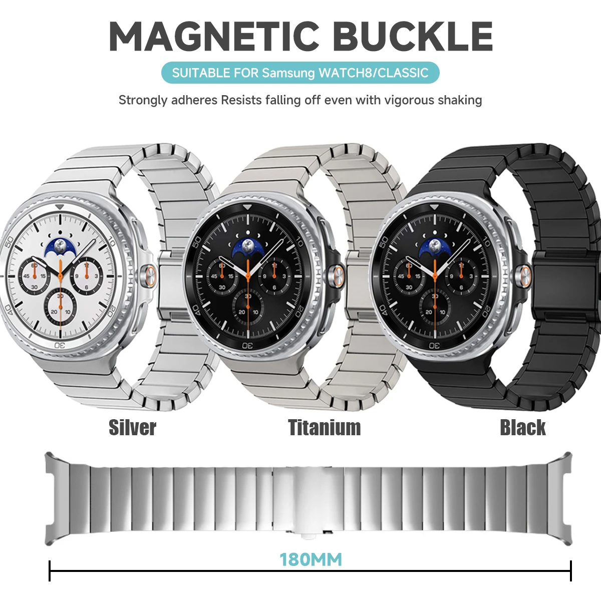 حزام تيتانيوم لساعة سامسونج جالاكسي الترا 2025 47 مللي متر سوار رجالي فاخر لساعة جالاكسي 8 40 مللي متر 44 مللي متر 8 كلاسيكي 46 مللي متر معصمه #5