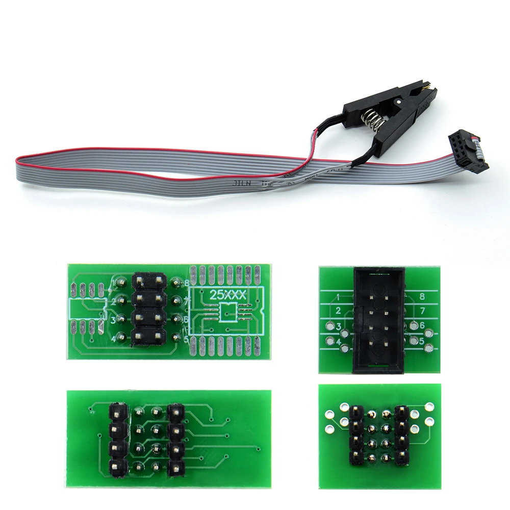 Programmer Testing Clip Update version SOIC8 SOP8 Test Clip For EEPROM 93CXX / 25CXX / 24CXX in-circuit programming+2 adapters