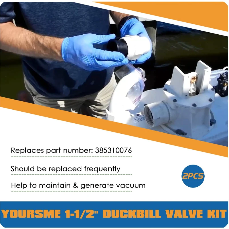 Duckbill Valve Kit Replace for Dometic 385310076 Compatible for Sealand Vacuum Generators S and T Series Pumps