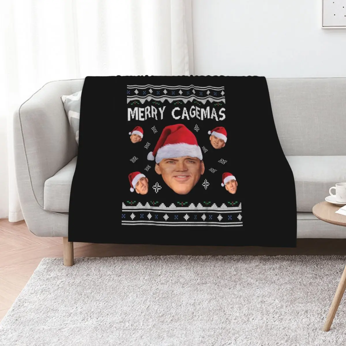 Nicolas Cage Stage Name Actor Filmmaker Coppola Received Many Awards Merry Cagemas Christmas Knitpo Throw Blanket