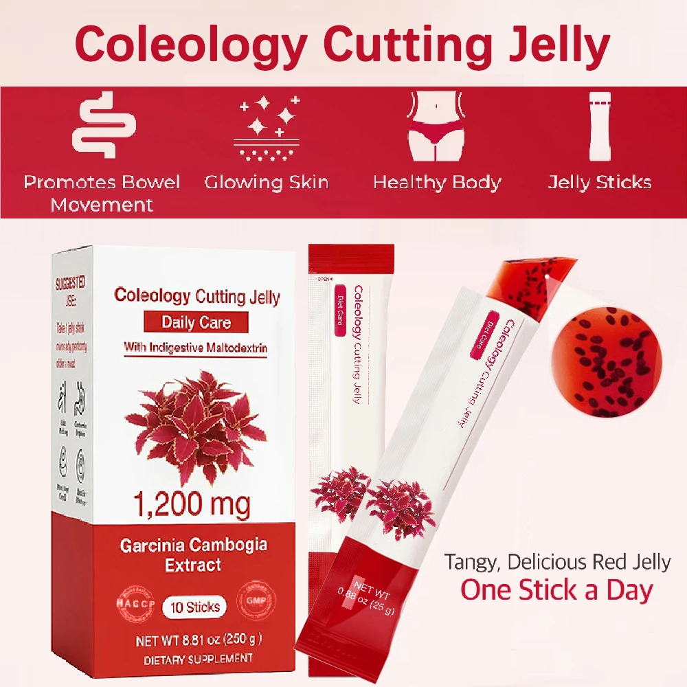 Coleology Cutting Jelly with Garcinia Cambogia, Korean Daily Jelly Stick Supplement helps Torch Fat, Crush Cravings, Digestion