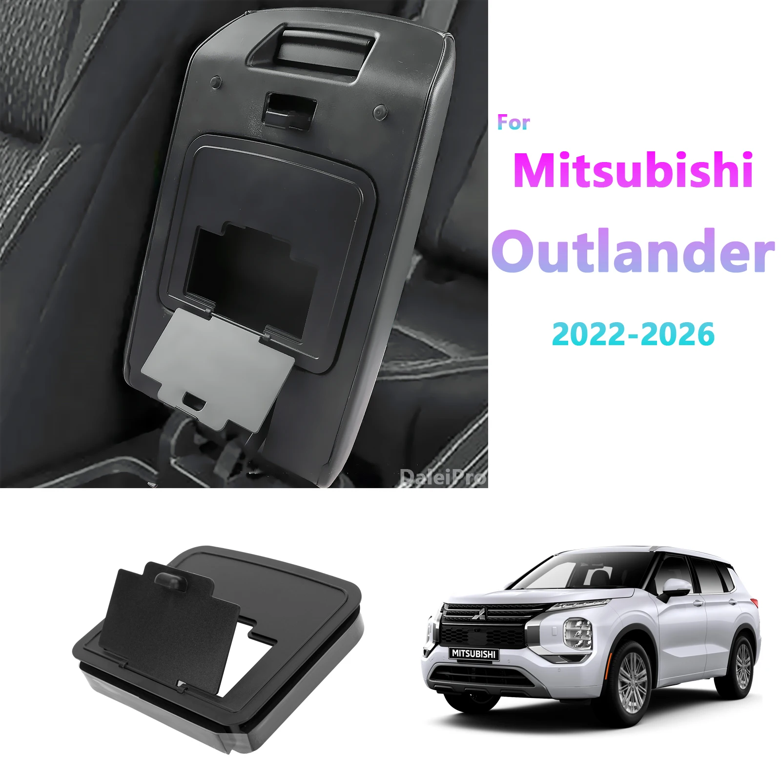 For Mitsubishi Outlander 2022-2026 Hidden Under-Lid Storage Box, Armrest Cover Compartment Insert, Custom-Fit Invisible Safe