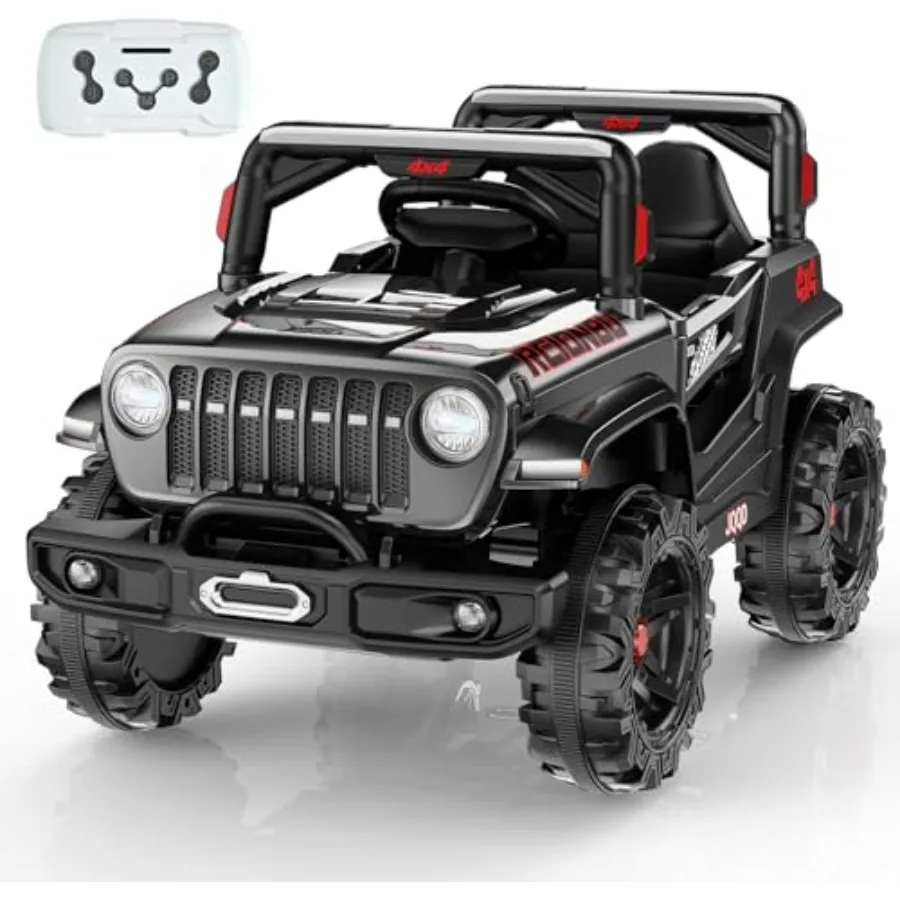 

Детский электромобиль-грузовик 12В с пультом управления для родителей, детская электрическая машинка для малышей с двойными дверями и ремнями безопасности