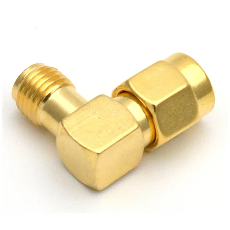1 Stück vergoldeter SMA-Koaxialstecker, Winkelstecker 90 Grad, SMA-Stecker auf SMA-Buchse, RF-Adapter – Detail 5