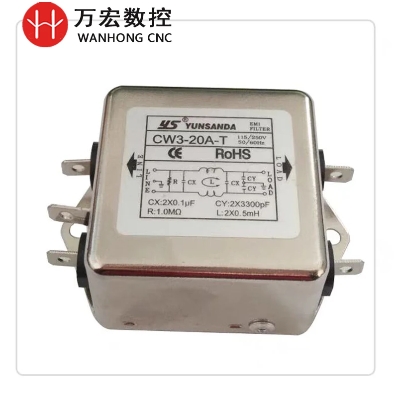 Фильтр электромагнитных помех 10A 20A 30A 220V AC 50/60HZ Фильтр питания Однофазный фильтр электромагнитных помех переменного тока