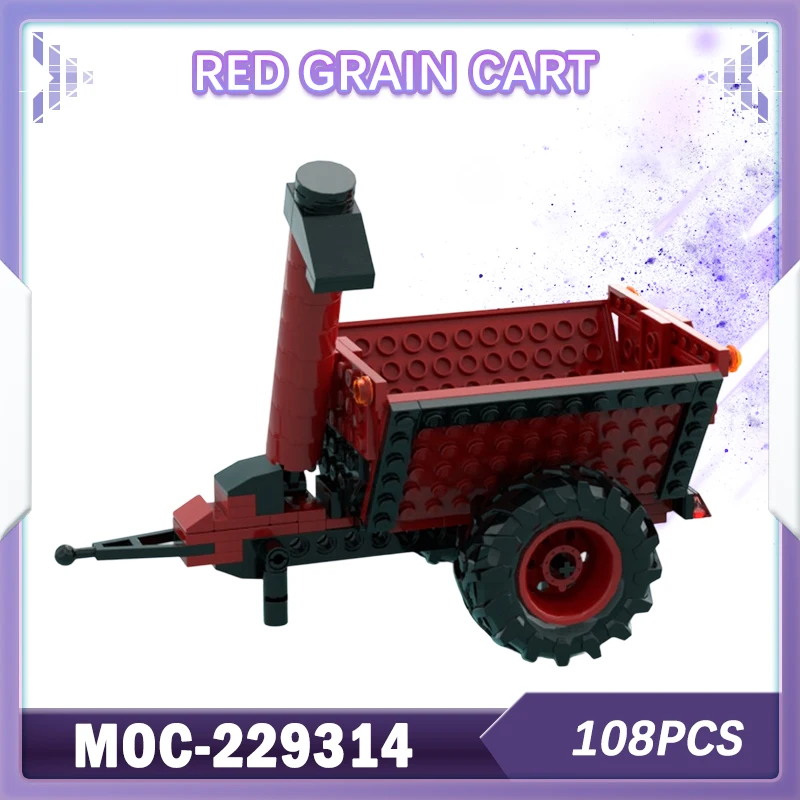 

108PCS Red Grain Cart Accessoires Pour Tracteur Rouge Building Block Model Brick Combinaison Hautement Compatible MOC-229314