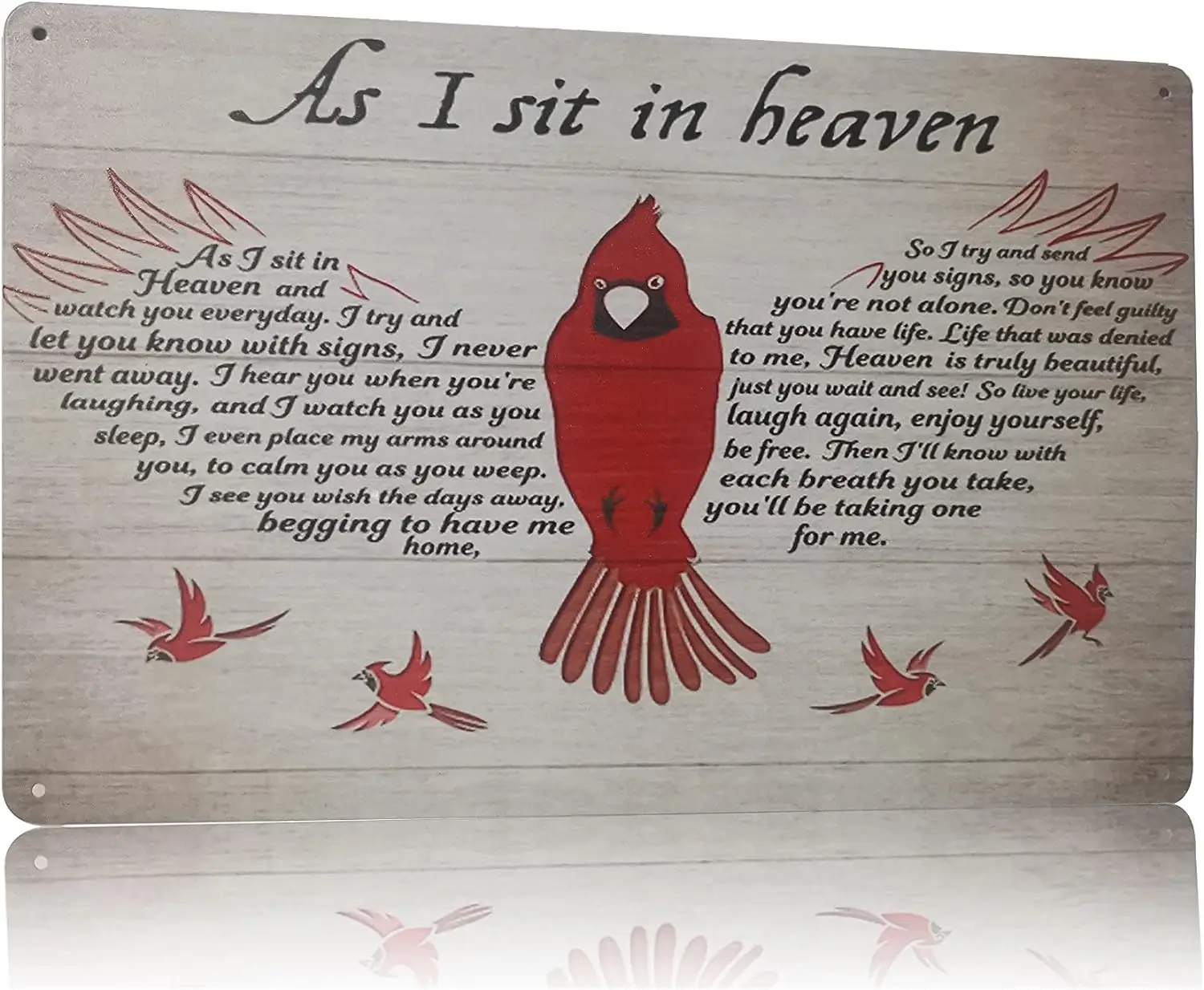 Винтажный знак кардинала олова, кардинал, который выпал из неба, когда я сидел в небесах, знак для украшения дома гаража