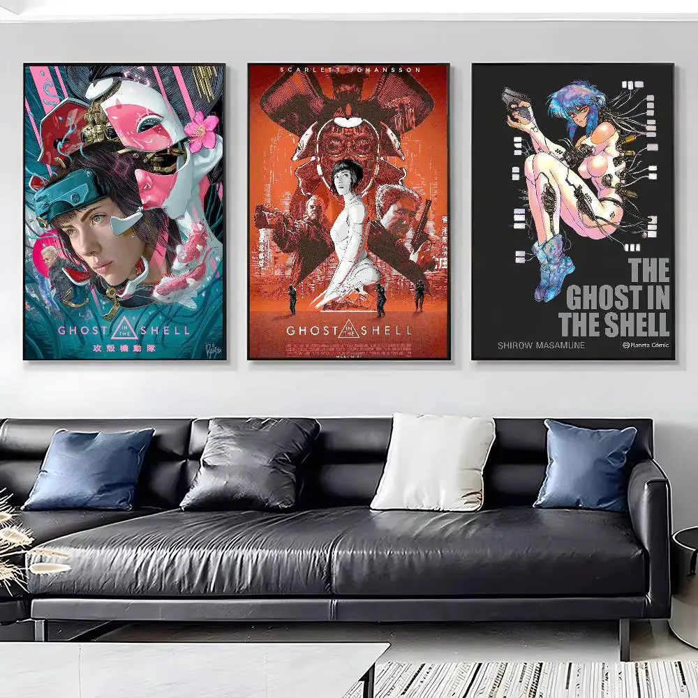 اليابان أنيمي شبح في قذيفة أنيمي المشارك HD الفن لزجة جدار مقاوم للماء غرفة المعيشة المنزلي غرفة نوم بار الديكور الجمالي