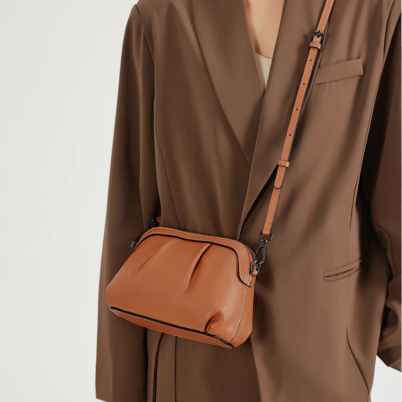 

Women's Genuine Leather Handbag for Women 2025 New Underarm Commuting Bag Belt Casual Single Shoulder Tote Bag Satchels Sac