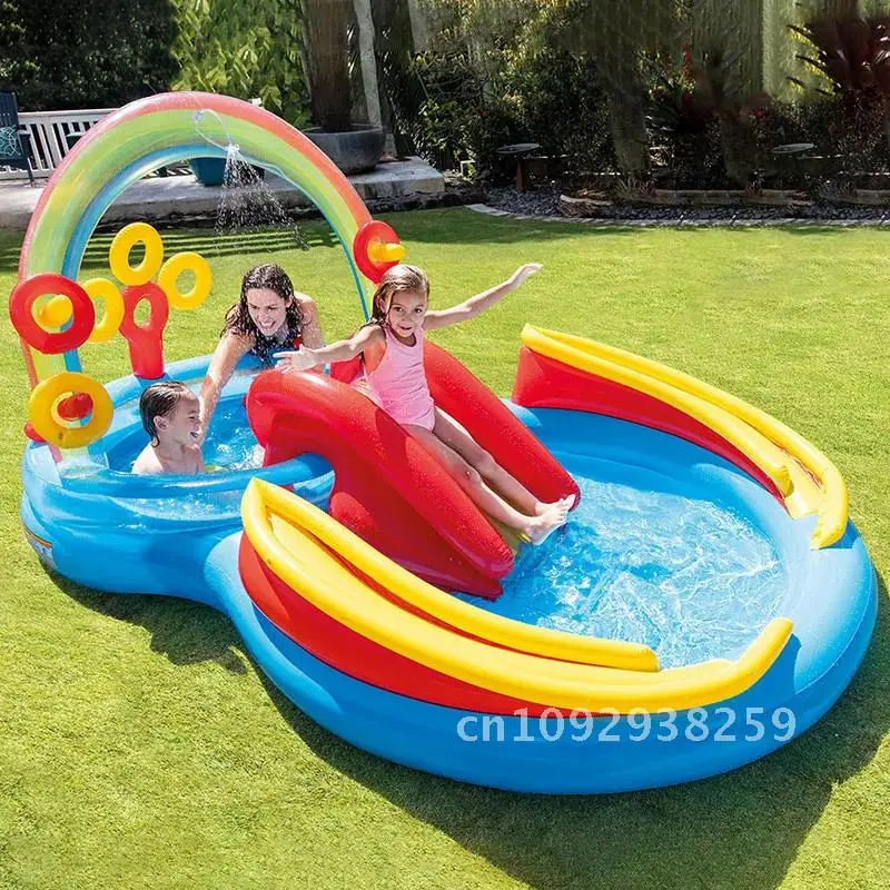 Big Children's Inflatable swimming kids Floats Slide Dinosaur Castle piscina for baby toys summer pools play games water pool