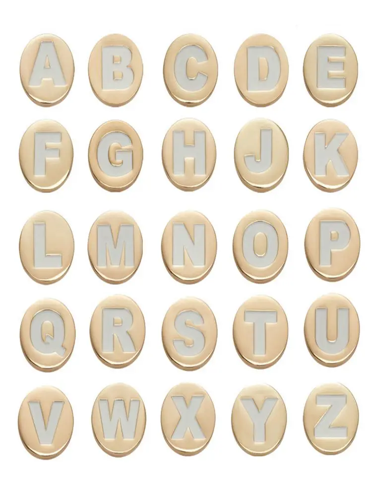 Breloques de chaussures avec lettres dorées Bling, décoration de chaussures Everg, sandales, lettres de l'alphabet, épingles à chaussures, garçons, filles, hommes, femmes, 1 pièce