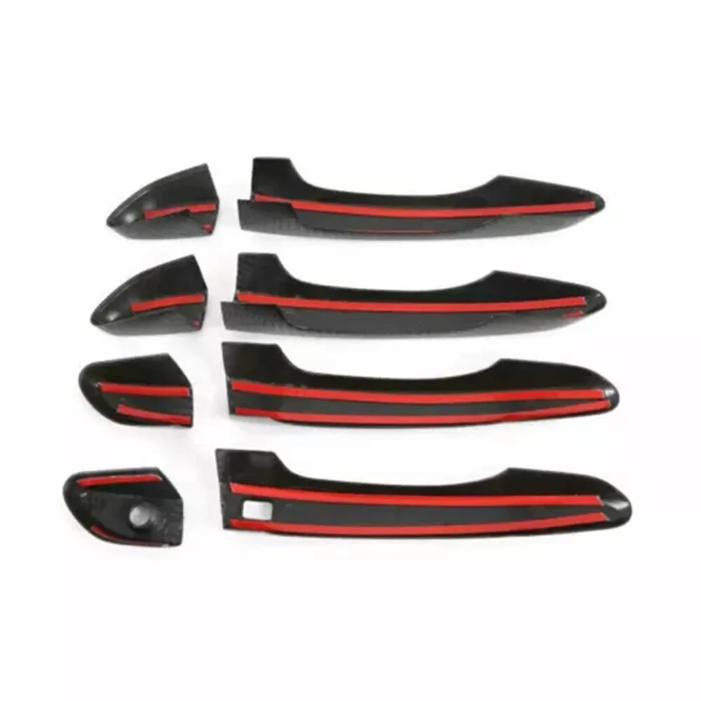 For Hyundai Tucson 2015 2016 2017 2018 2019 2020 Car Carbon Fiber Style Exterior Door Handle Moulding Cover Trim Decor ABS Auto